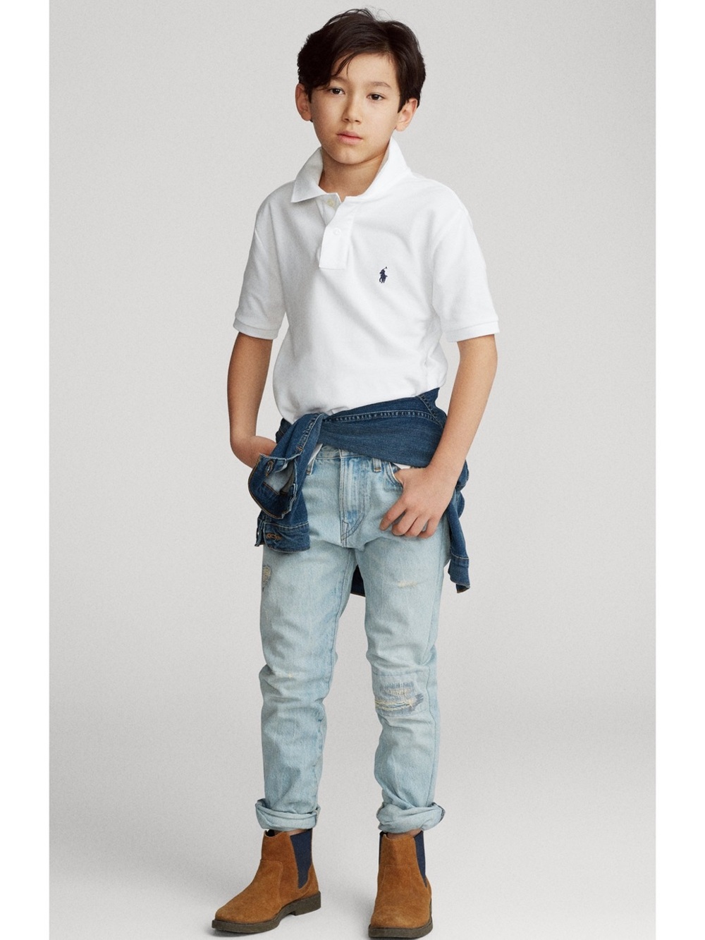 Polo by Ralph Lauren White Polo with Navy Pony Embroidery